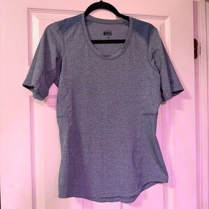 REI Co-op Women’s Blue Lightweight Stretch Dry-Fit T-Shirt Short Sleeve Size Med